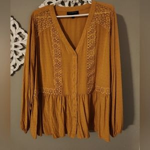 NWOT Lane Bryant Plus Size 22 Blouse Mustard